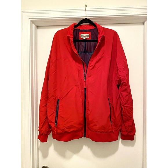 Duluth Windbreaker Rain Jacket Mens XL Red Full Zip Coat Lightweight Outdoors - Picture 1 of 9